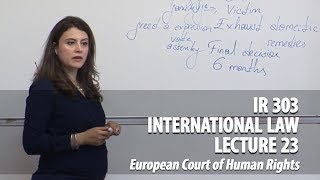IR 303 - Lec23 -  European Court of Human Rights