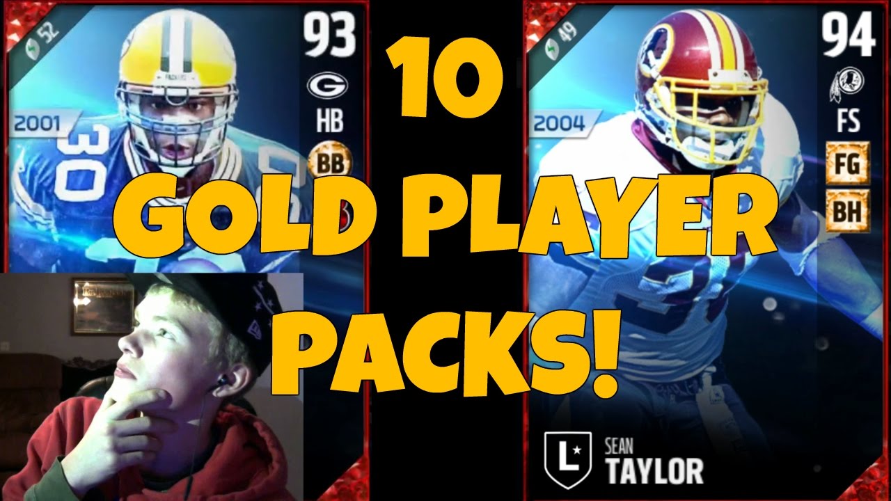 GOLD PLAYER PACKS! 94 OVERALL SEAN TAYLOR! 93 OVERALL AHMAN GREENE! MADDEN 17 PACK OPENING!