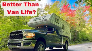FULL TOUR of Our Truck Camper Tiny Home! Is This The PERFECT Layout For TWO? (Under 2,000 lbs)