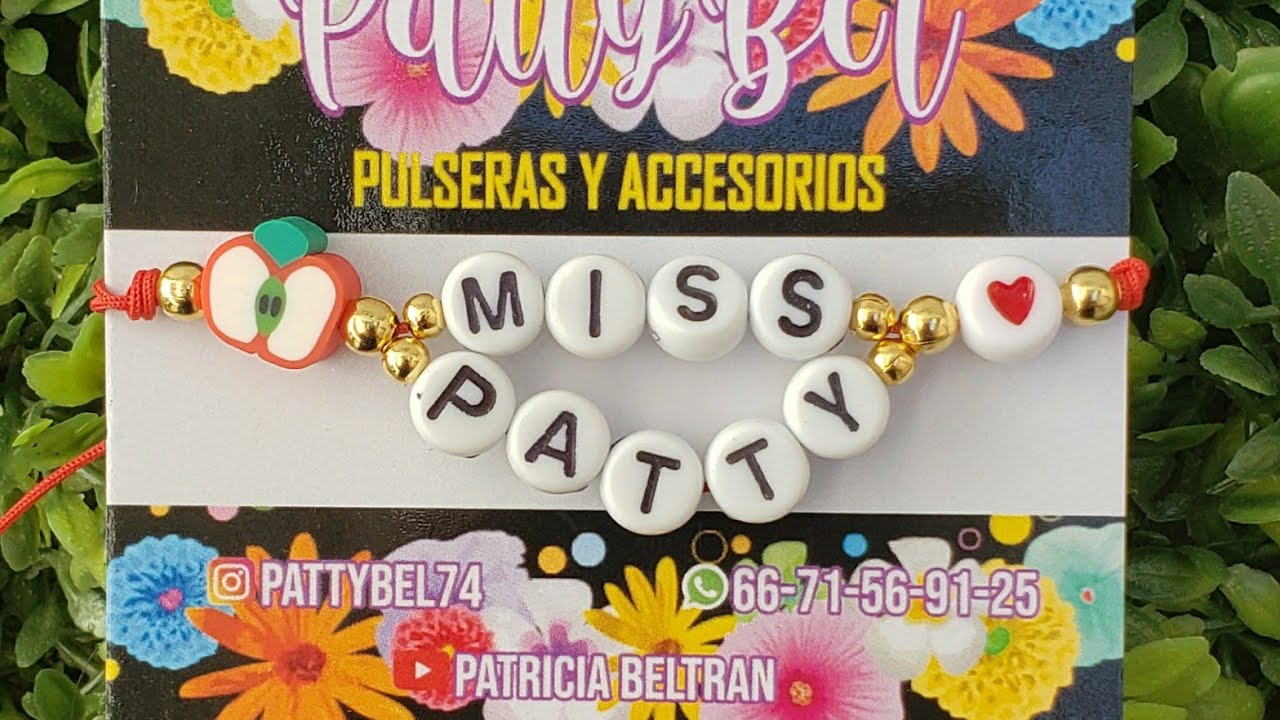 Pulsera para profesora, con abalorios de acero | Dcorazón