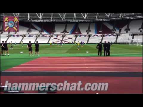 West Ham Train At The Olympic Stadium For The First Time