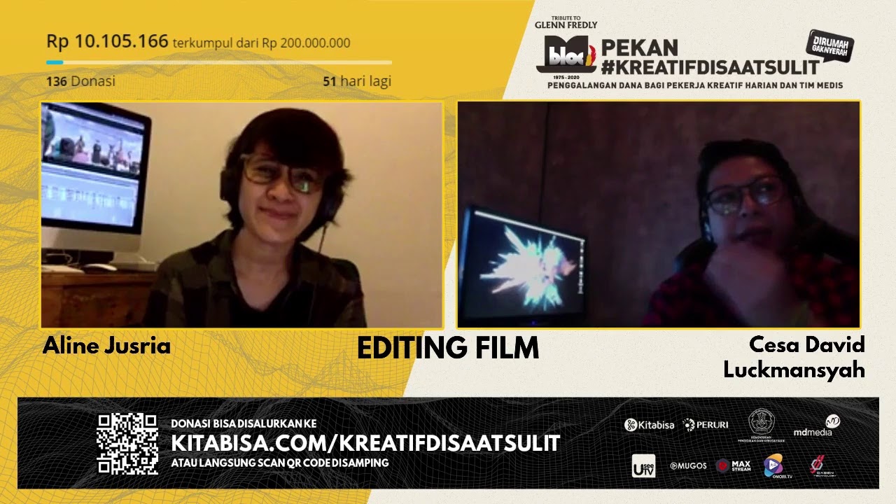 cerita editor film Indonesia bersama  Cesya David Luckmansyah dan Aline Jursia 