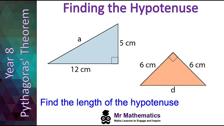 How to find the hypotenuse of a right angle triangle