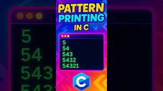 Reverse Number Pattern in C Language 🔥 | Fun Coding Tutorial #Shorts