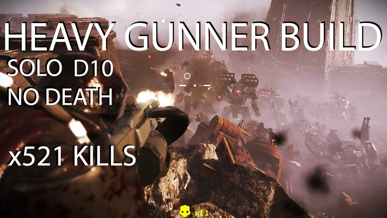Helldivers 2 - HEAVY GUNNER BUILD - HMG Build - 521 KILLS - Solo No ...