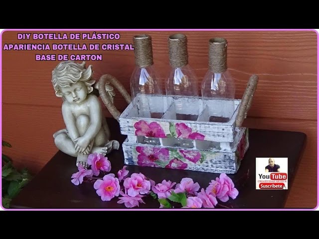 Botella de plástico imitación cristal