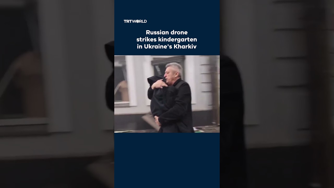 Russian drone strikes kindergarten in Ukraine's Kharkiv