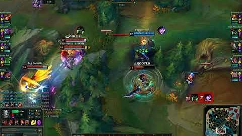 maokai 1v1 into 1v5 for 3 minutes in arurf