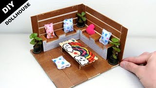 Hello guys, today we will show you how to make an easy and quick
miniature dollhouse (living room) from wooden sticks popsicle sticks.
this is the crafts...