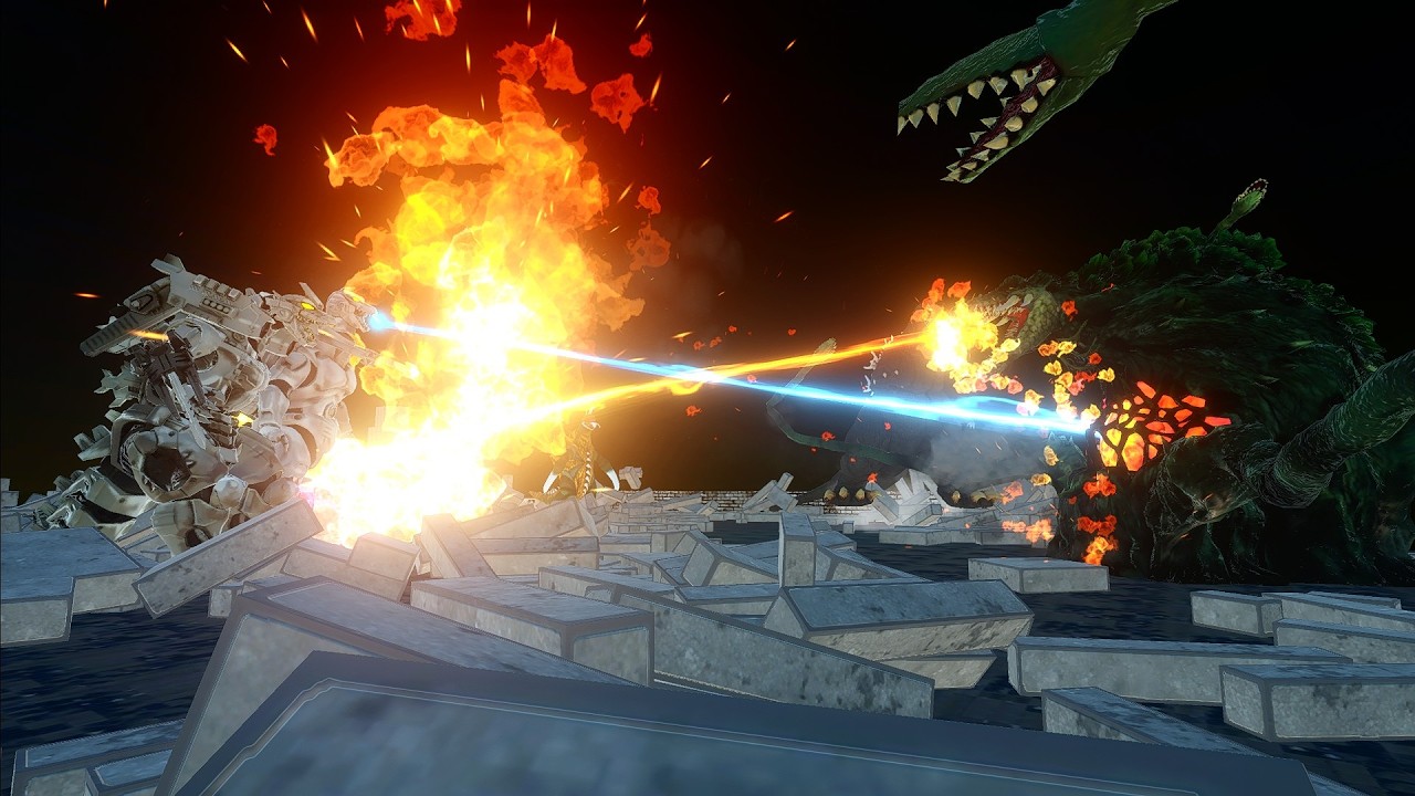 Biollante battling various Kaiju in the city [Animal Revolt Battle Simulator]