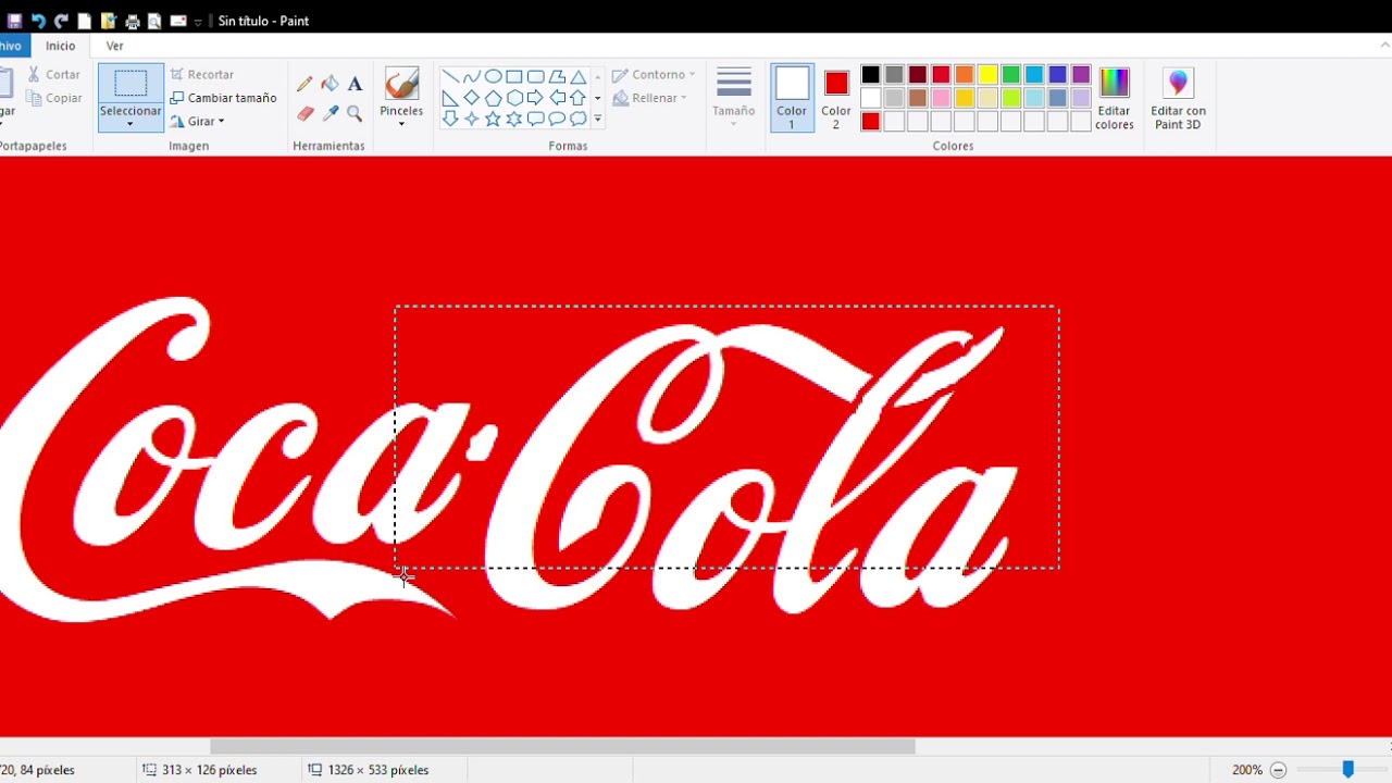I tried to make the Coca-Cola logo (Microsoft Paint)