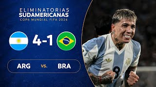 ARGENTINA vs  BRASIL 4 1   RESUMEN   ELIMINATORIAS SUDAMERICANAS   FECHA 14