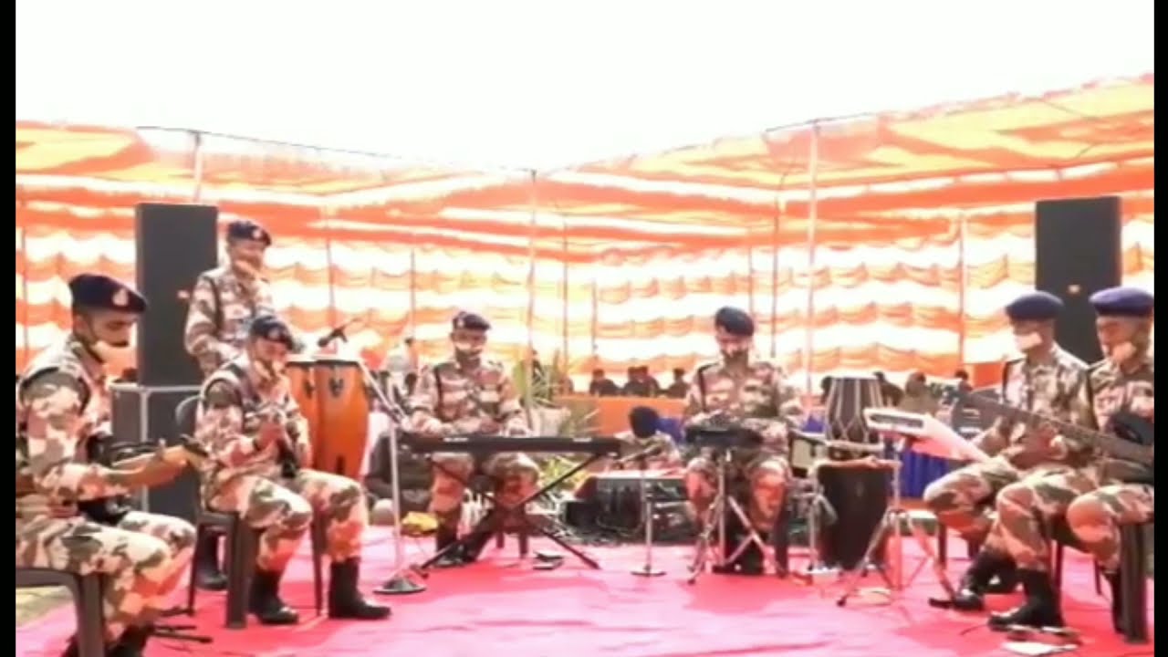 IndoTibetan Border Police ITBP Jazz band presenting the instrumental at a Sainik Sabha Himveers