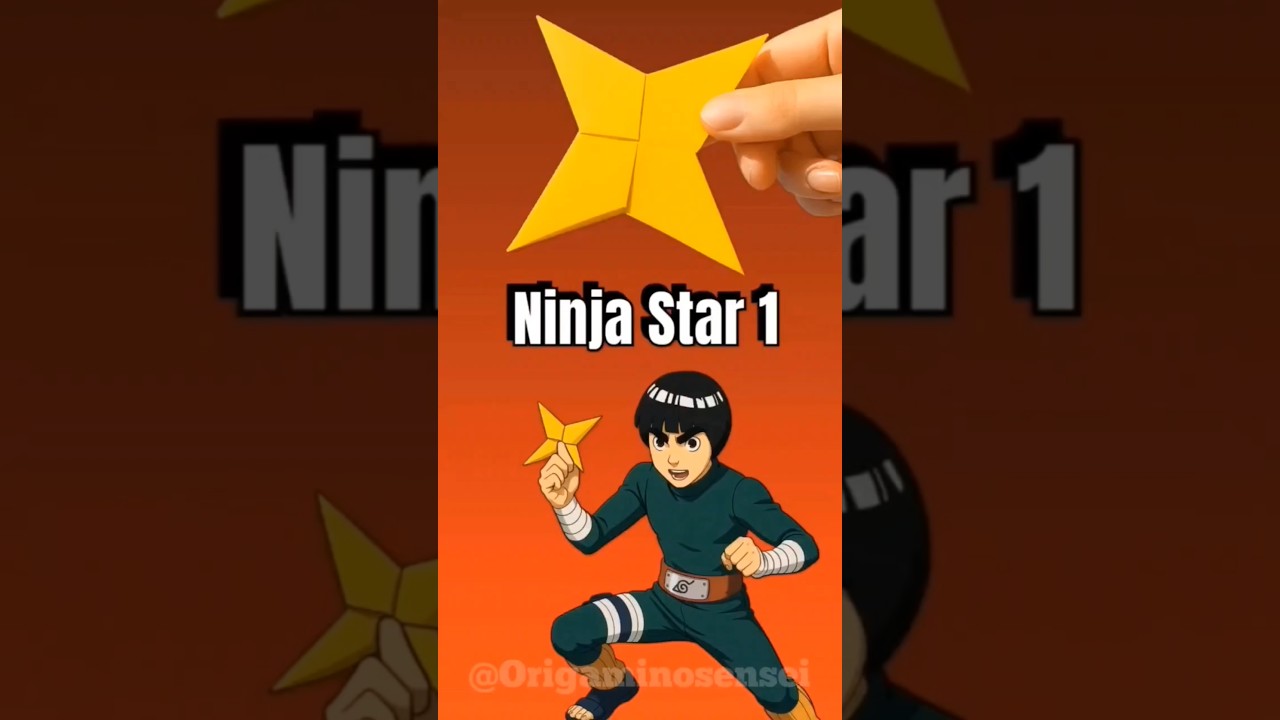 Fun Origami Ninja Star 1 ⭐ | Easy Yellow Paper Craft 🥷