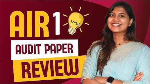 AIR 1 - Audit Paper Review - CA Inter Sep 25 Exams Result Paper 