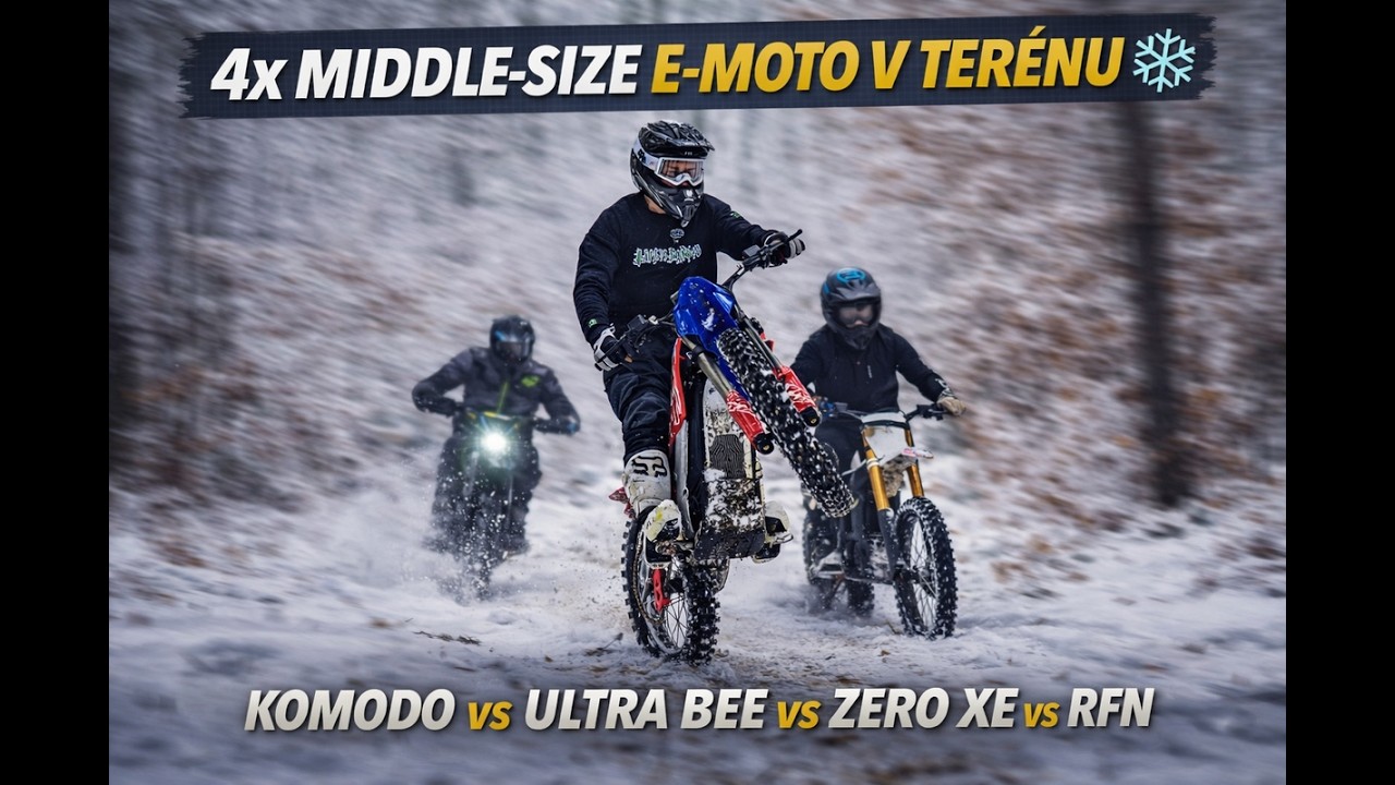 4× middle-size e-moto: Komodo vs Ultra Bee vs Zero XE vs RFN Warrior (novinka!)