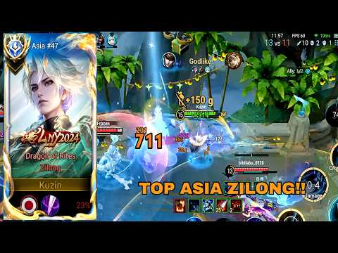 I Carry Them! Top Asia Zilong Aggressive High Rank Gameplay Honor of Kings
