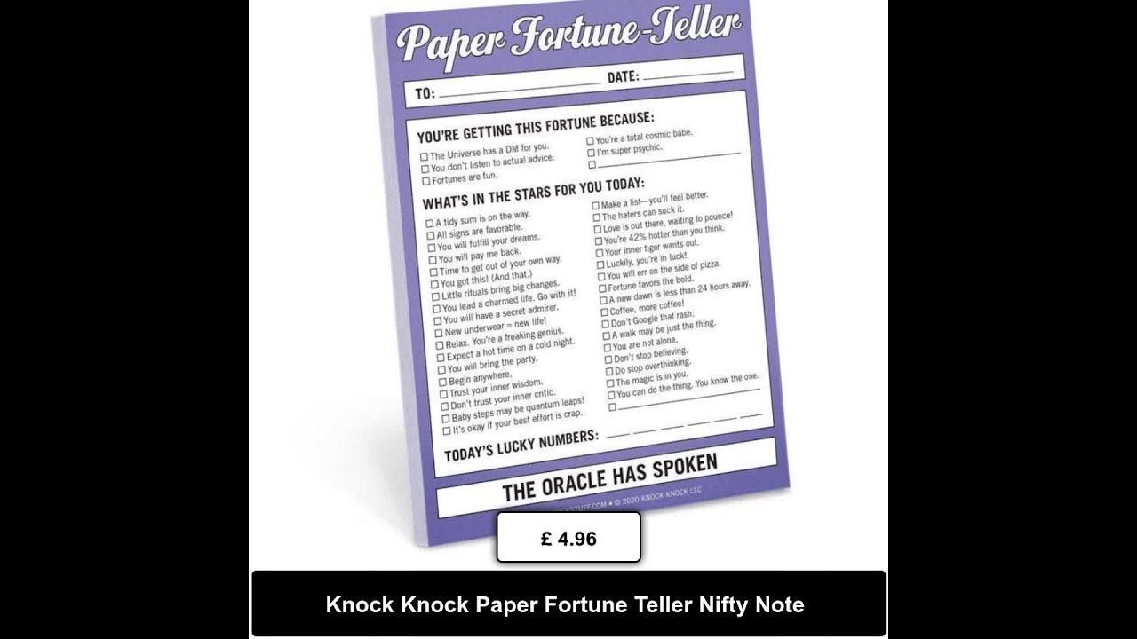 Knock Knock Paper Fortune Teller Nifty Note - YouTube