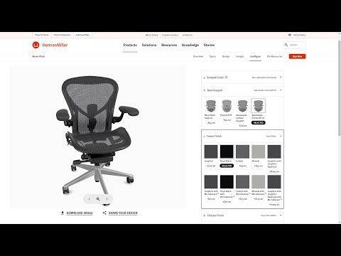 Configure the Iconic Aeron Chair in 3D: MillerKnoll Selects 3D Cloud by Marxent for Scalable 3D Product Configuration