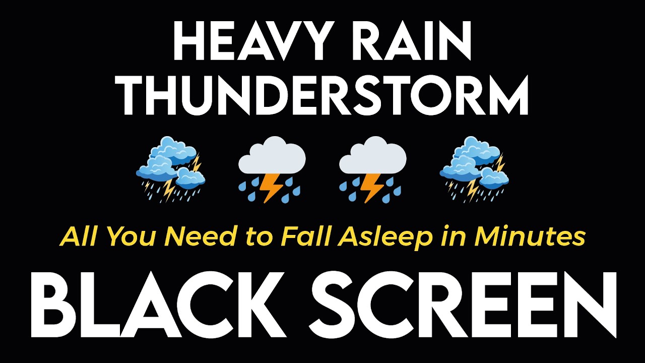 Всё, что нужно для засыпания ☔ Чистые звуки дождя и грозы для глубокого сна 💤 Чёрный экран БЕЗ РЕКЛ