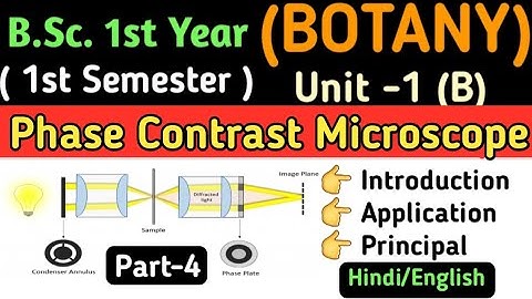 Bsc 1st year 1st Semester Botany/Phase Contrast Microscopy in Hindi/Phase Contrast Microscopy