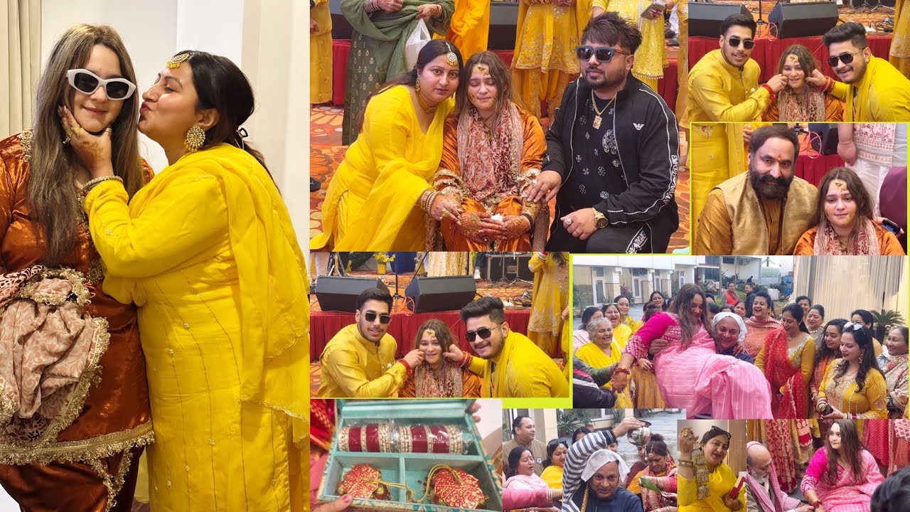 Haldi ceremony, Chura & kaleera Rasam // Maa Vaishno Devi ji k Mukhya pujari g ki  Beti ki shadi