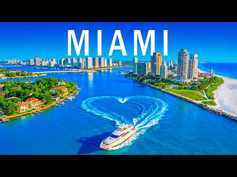 [4K] Miami 🇺🇸 Stunning Downtown Skyline, Biscayne Bay & Tropical Coastline