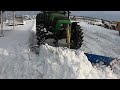 Первый снег. DEUTZ-FAHR AGROFARM 115G с лопатой для уборки снега. Смотрим  озимую пшеницу.