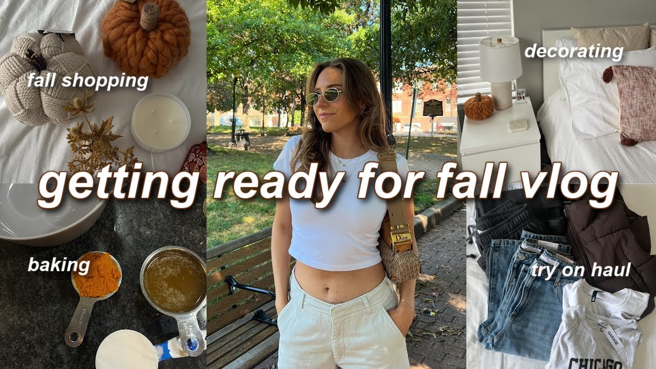 GETTING READY FOR FALL VLOG | try on haul, starbucks, decorating ...