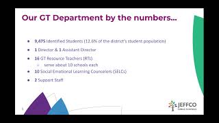 Jeffco Gifted & Talented Overview
