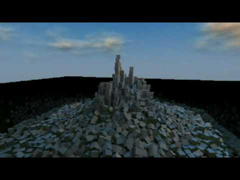 CubicVR Mass Physics - 9,216 box tower collapse
