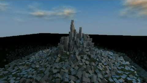 CubicVR Mass Physics - 9,216 box tower collapse