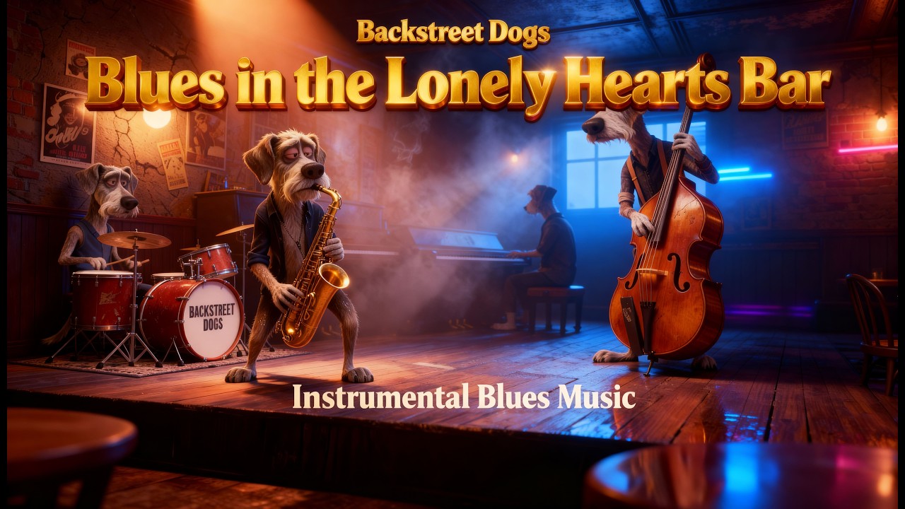 🎷 Backstreet Dogs – Instrumental Blues Music 🎶🔥Blues in the Lonely Hearts Bar
