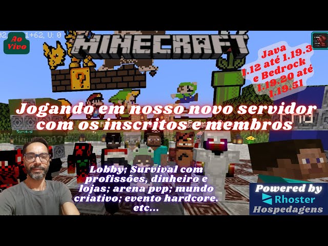 🔴🎮🔴 MINECRAFT JOGANDO COM INSCRITOS JAVA E BEDROCK JUNTOS 🔴🎮🔴 