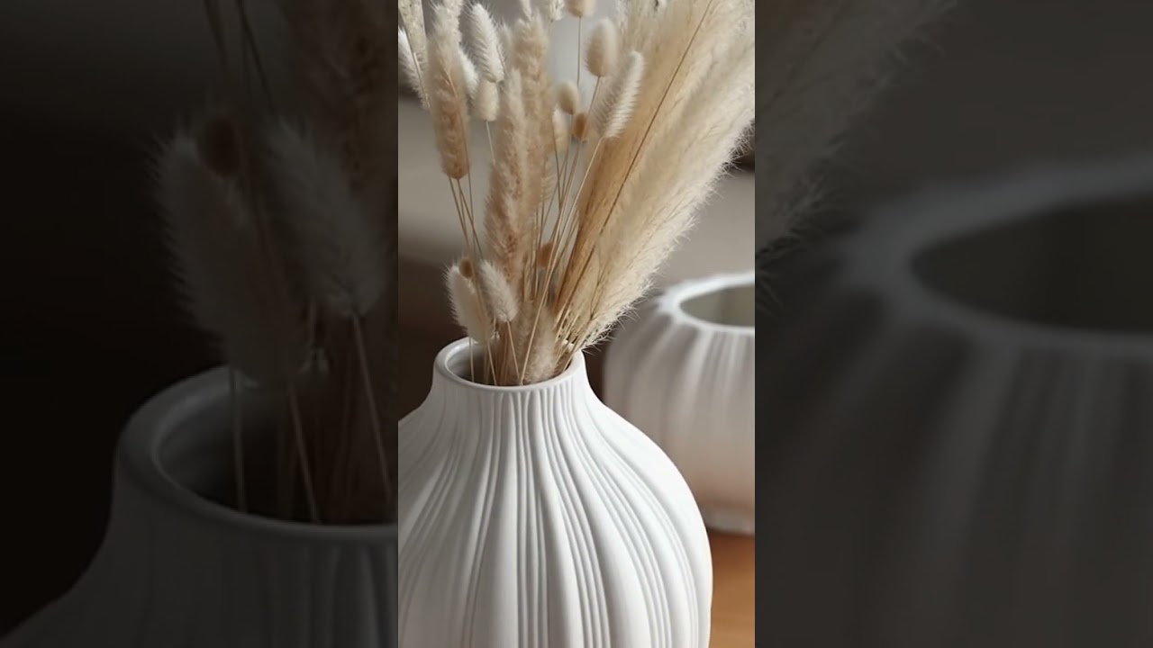 Wholesale Fashion Large White Round Garlic Simple Ceramic Flower Vase For Living Room