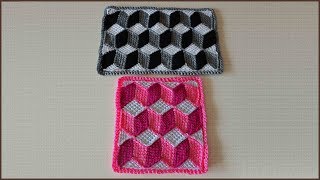 Коврик 3D. Коврик крючком. Тунисское вязание. Вязание коврика. Ч. 2 (3D rug. P. 2) Коврик 3D. Коврик крючком. Тунисское вязание. Вязание коврика. Ч. 2 (3D rug. P. 2)
