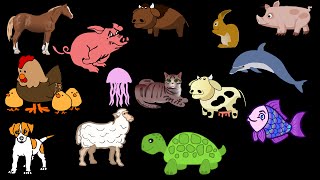 Video thumbnail of "Animals Song for Kids | Farm Animals | Zoo Animals For Children Kindergarten by JeannetChannel"