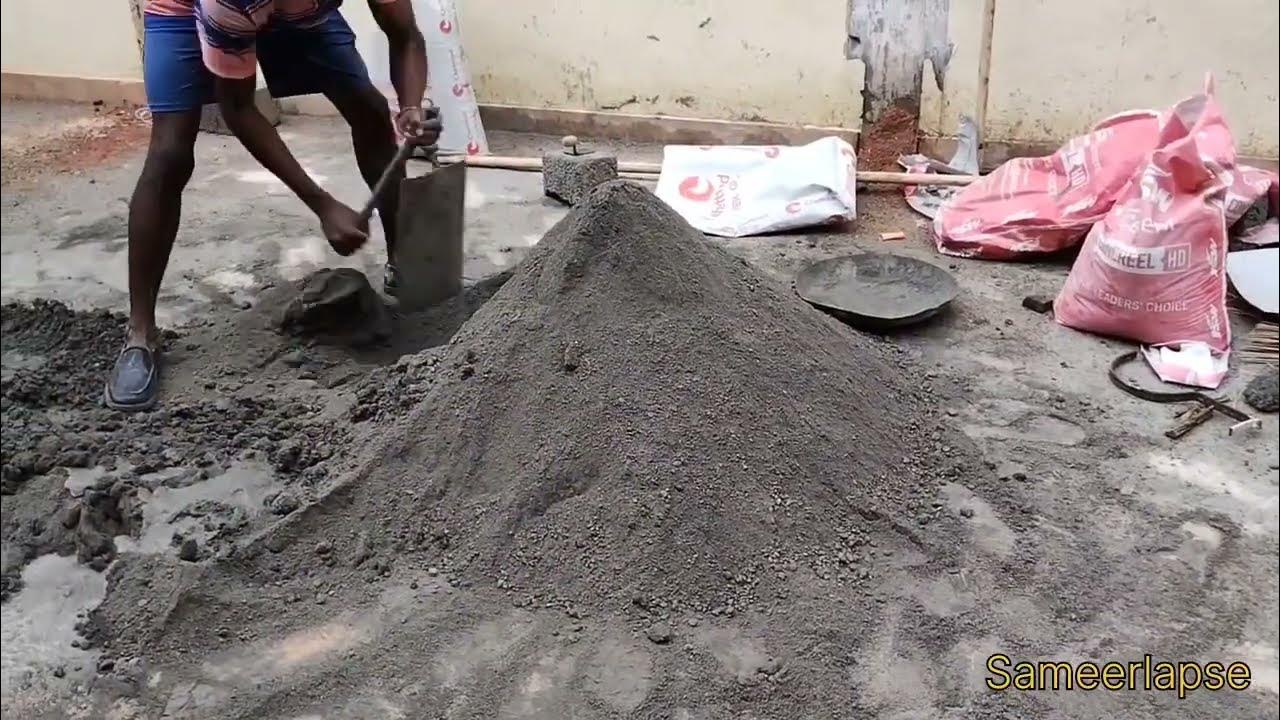 How to mix Cement & M sand manually YouTube