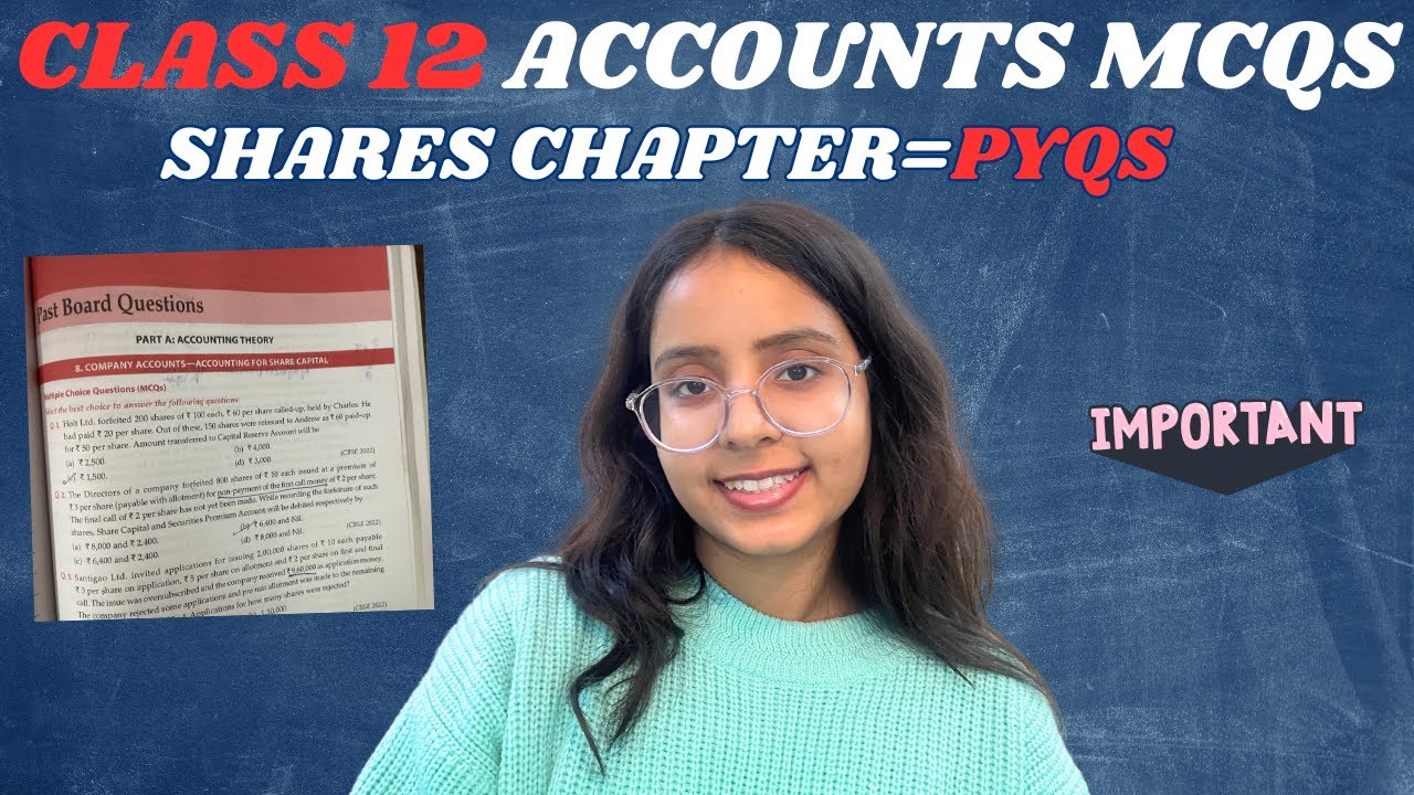 Class 12 Accounts MCQs-Shares(PYQs)✅ 