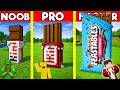 CHOCOLATE House Build Battle In Minecraft - NOOB VS PRO CHALLENGE - Maizen Mizen Mazien Parody
