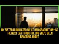 My Sister Humiliated Me at Her Graduation—So the Next Day I Took the Job She’d Been Bragging About
