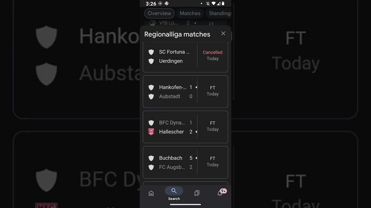 Regional Liga Football Scores 