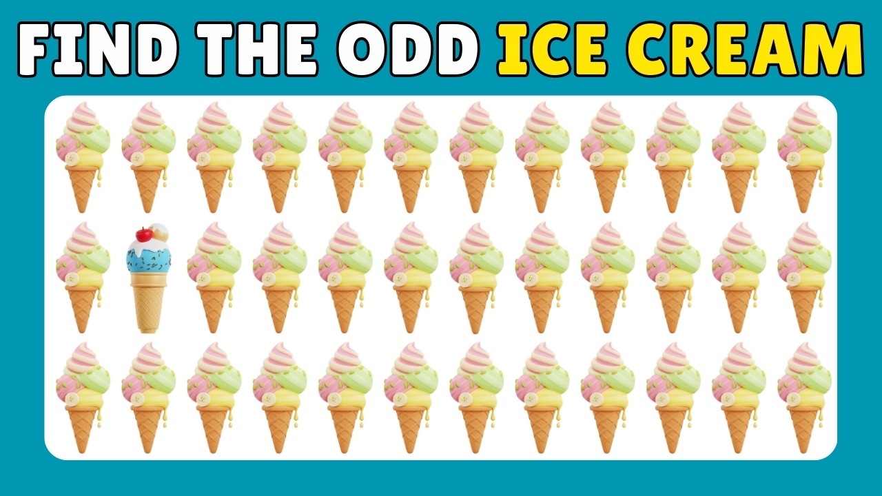 Only Genius Eyes Can Find the Odd Ice Cream 🧠🍨  Kitty Quiz
