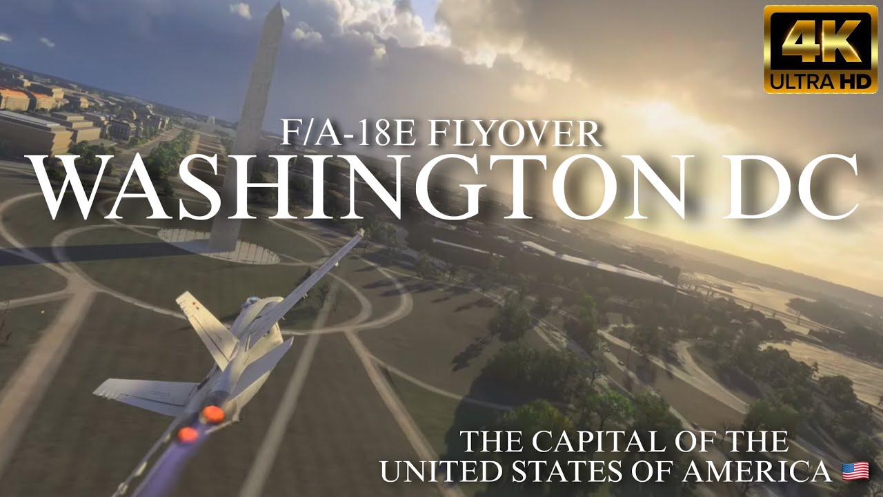 Microsoft Flight Simulator 2024 F/A-18 Super Hornet Over Washington DC | Dramatic Cloudy Skies