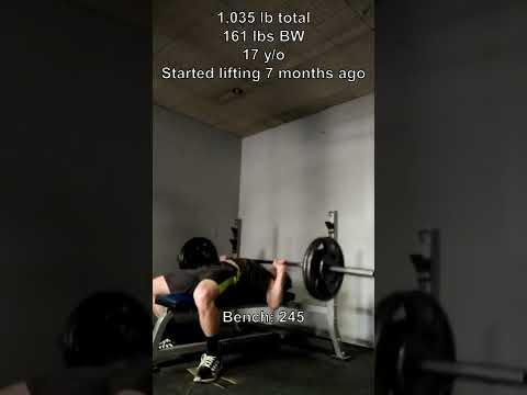 1,035 lb total 7 months lifting 161 lbs BW