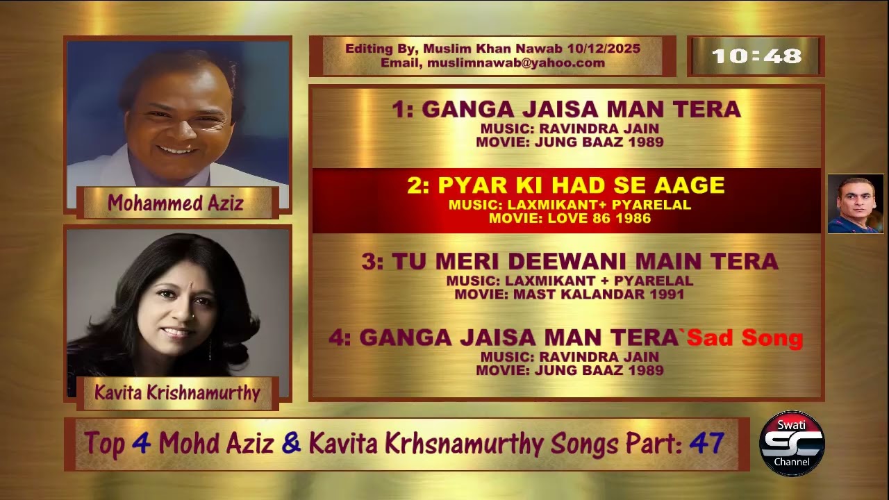 Mohd Aziz & Kavita Krishnamurthy Top 4 Duets Songs Part, 47