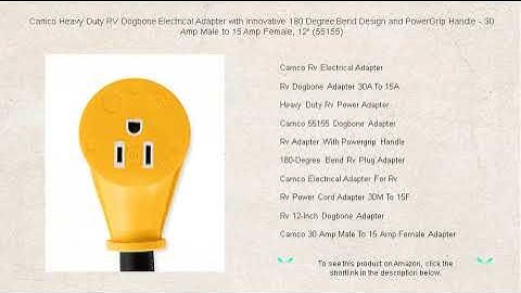 Camco Heavy Duty RV Dogbone Electrical Adapter with Innovative 180 Degree Bend Design and PowerGrip