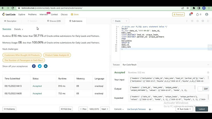 LeetCode || Daily Leads and Partners || SQL Study Plan