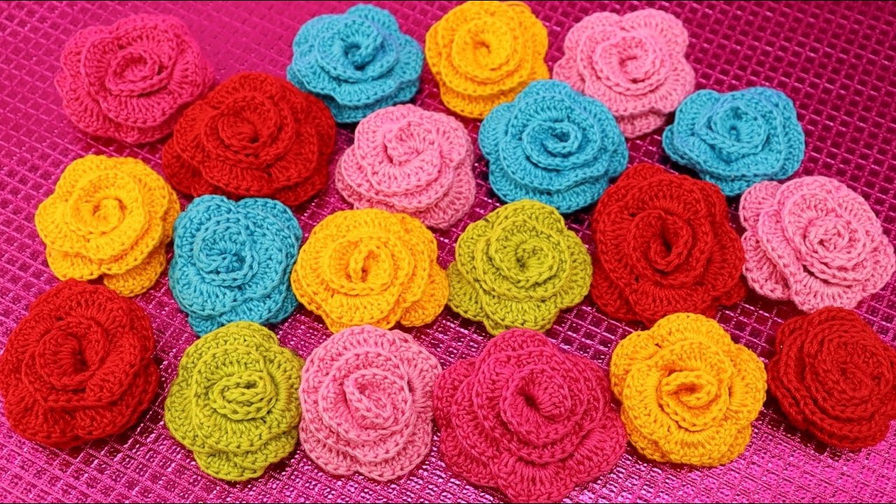 Teje una rosa en solo 15 minutos (¡Ideal para principiantes!)🌹