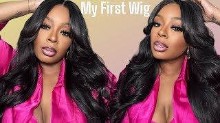 THE INFAMOUS CURTAIN BANG WIG*10 MINUTE EASY INSTALL*MY FIRST WIG